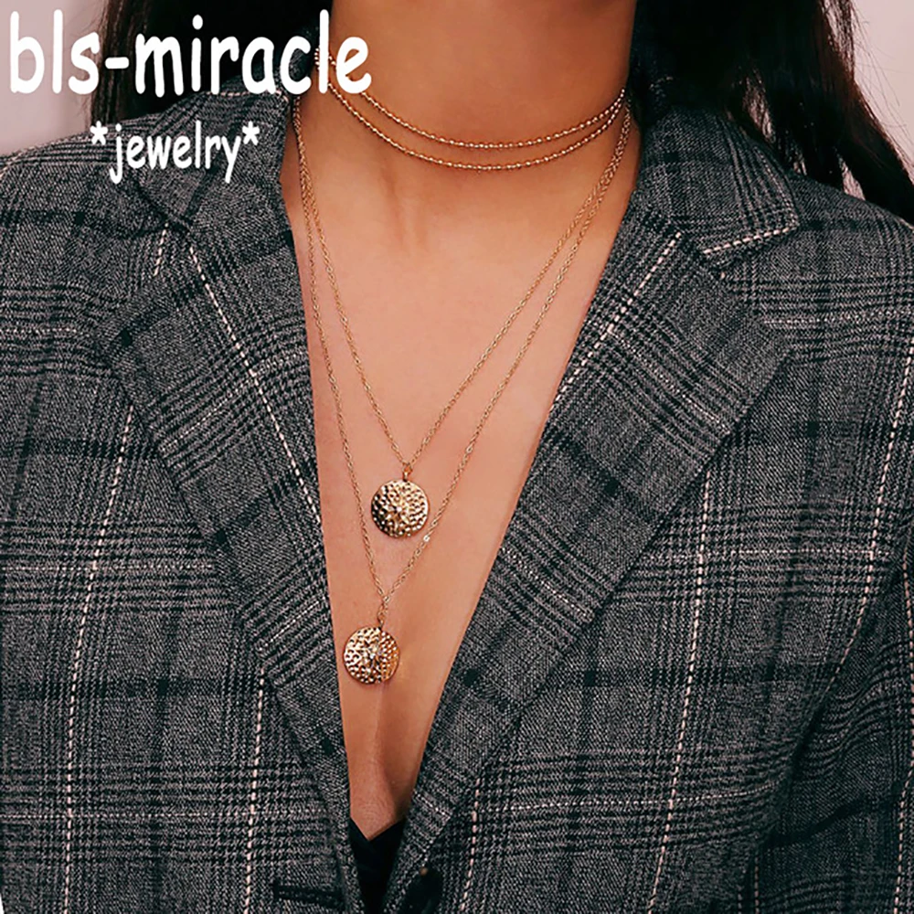 Hård ring famlende kromatisk Bls miracle Vintage Fashion Pillow ID Carved Item Jewelry Simple Multilayer  Long Pendant Necklace Girl Gift N 019|Choker Necklaces| - AliExpress