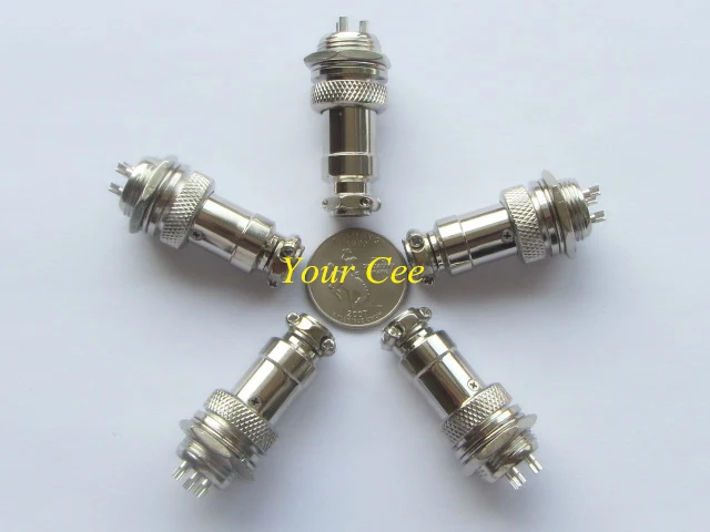 

5 pairs GX16-3P GX16 3 Pin Diameter 16mm Male & Female Screw Type Electrical Plug Connector Socket Wire Panel Connector Circular