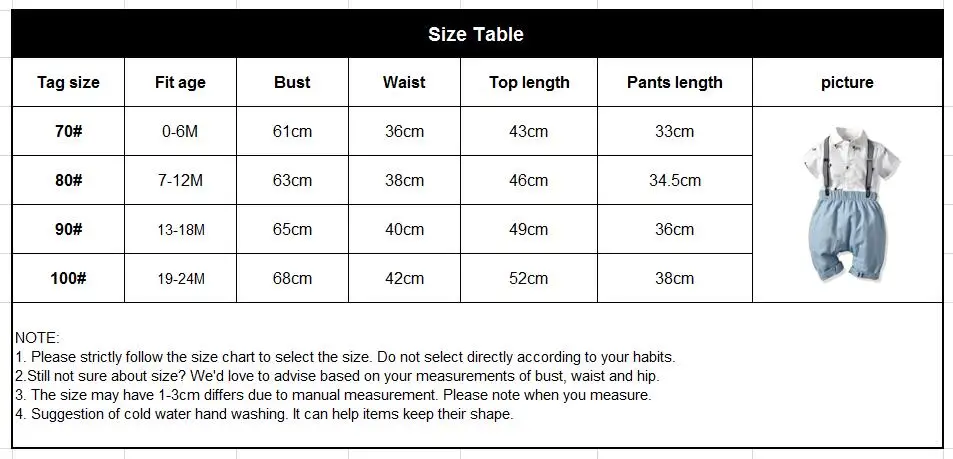 size table