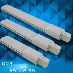 G23 SMD2835 2pin Base энергосбережение ультра тонкий светодиодный лампы супер ярко-украшение, украшение для дома, 4 Вт 6 Вт 8 Вт замена AC85-265V подвесные