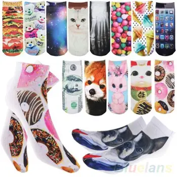 

3D Printed Unisex Men's Women's Harajuku Style Cute Low Cut Ankle Socks 9DYL
