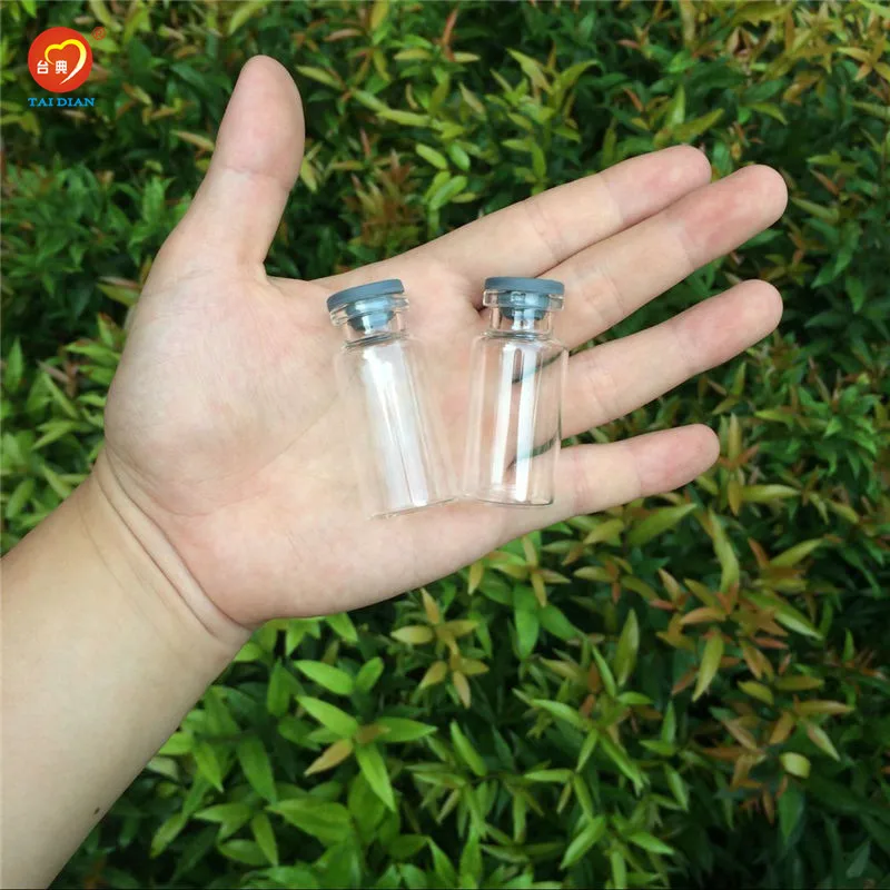 24*52*12.5mm 12ml Bottles Glass Vials with Silicone Rubber Stopper Mini