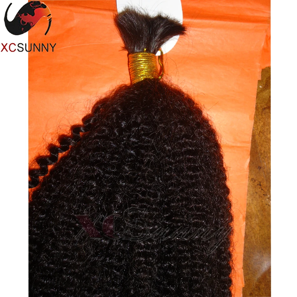 

Top Quality Unprocessed Virgin Brazilian Afro Kinky Curly Human Hair Bulk 2Pcs/Lot 200g Curly Human Braiding Hair Bulk No Weft