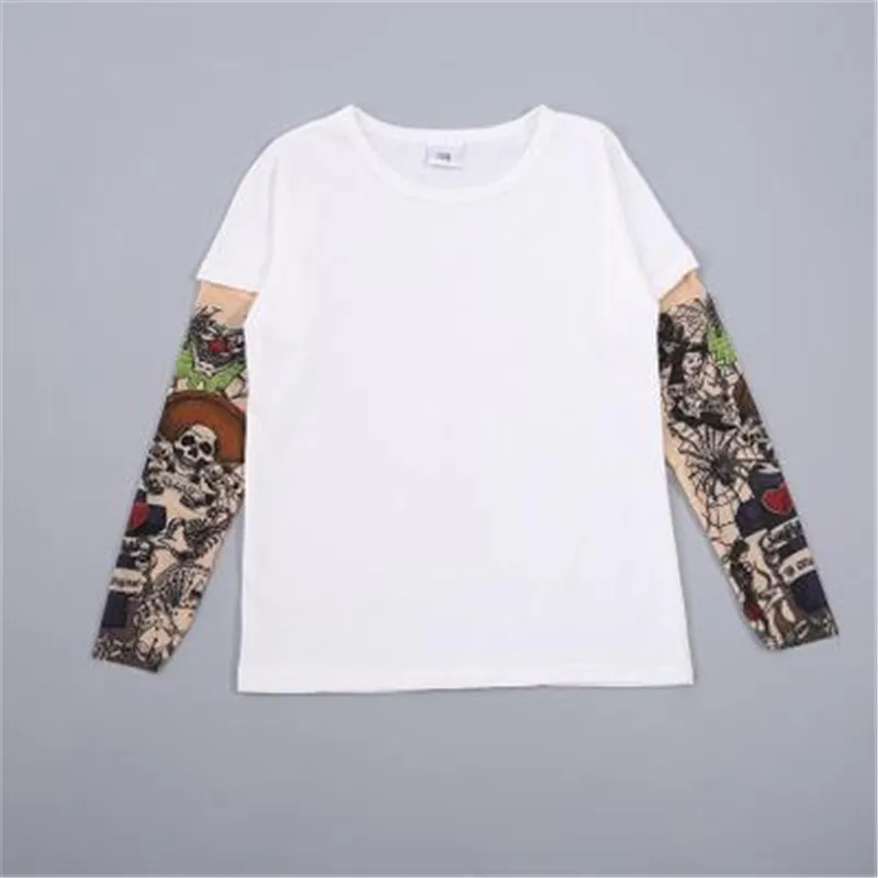 

Cotton Popular Hero T-shirt Cartoon Long Sleeve Tees Tops Boy Tattoo T shirt Children's Casual Wear T-shirt Kids Tops