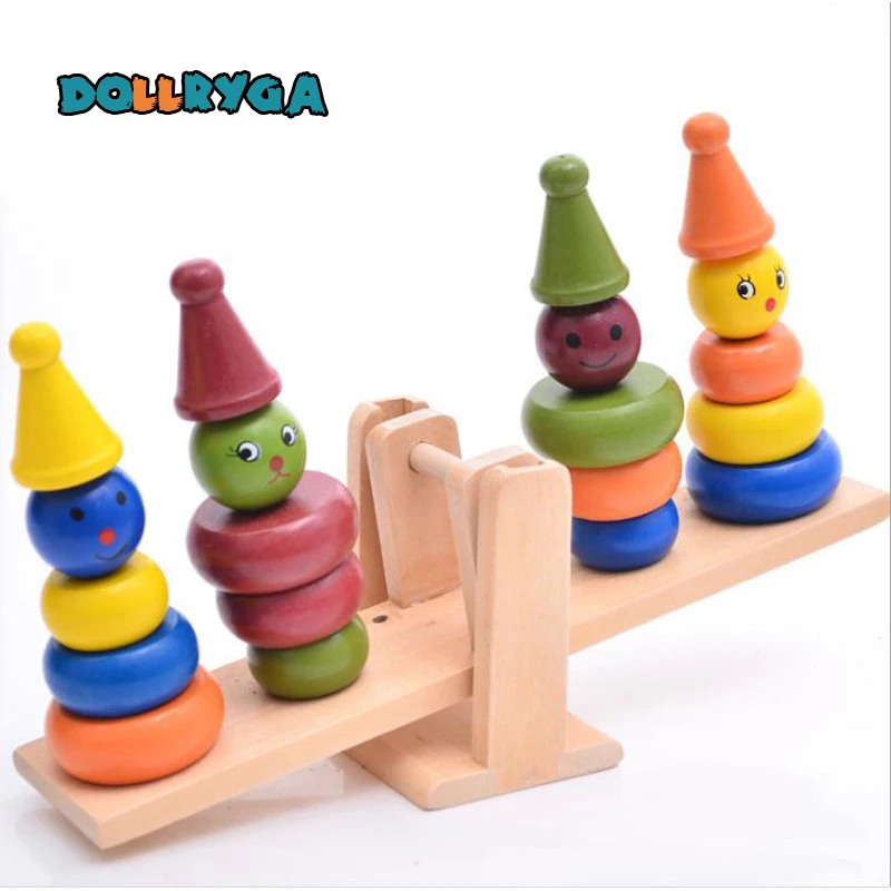 DIY Wooden Blocks Early Childhood Educational Control Balancer Blocks Wooden Rainbow Improve IQ Kid Gift Free Shipping DOLLRYGA