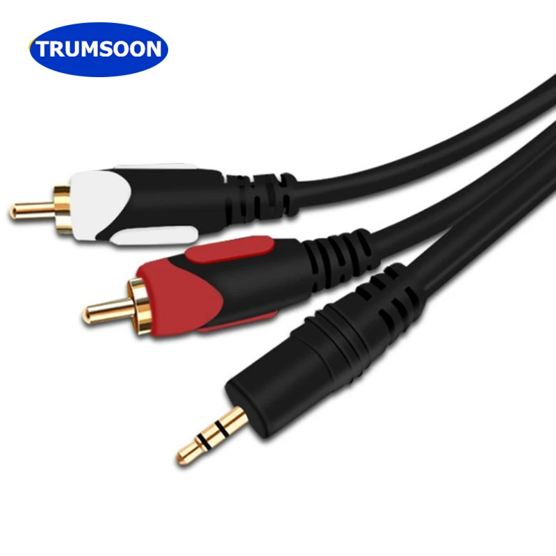 

Trumsoon 3.5mm Gold Plated Jack to 2RCA AUX Cord RCA Audio Cable for Laptop MP3 DVD Speaker