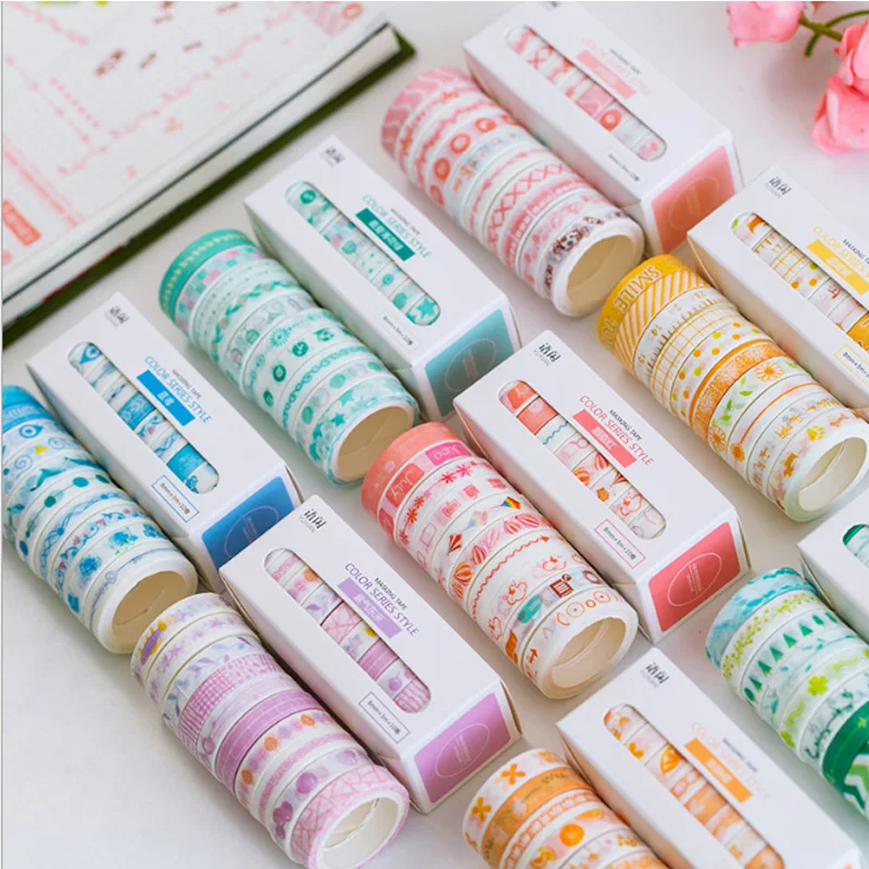 

10 x8mmx3M Basic color washi tape DIY decorative Diary Scrapbook paper tapes kawaii adhesive tape label sticker stationery