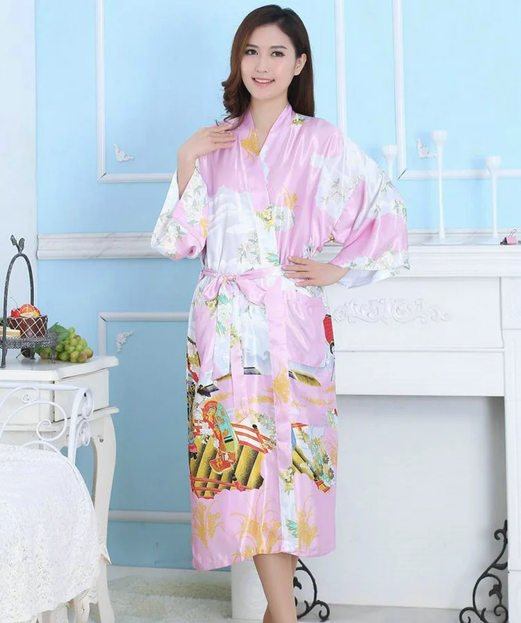 Best Selling Pink Color Nightwear women's Robes Bridesmaid Japanese