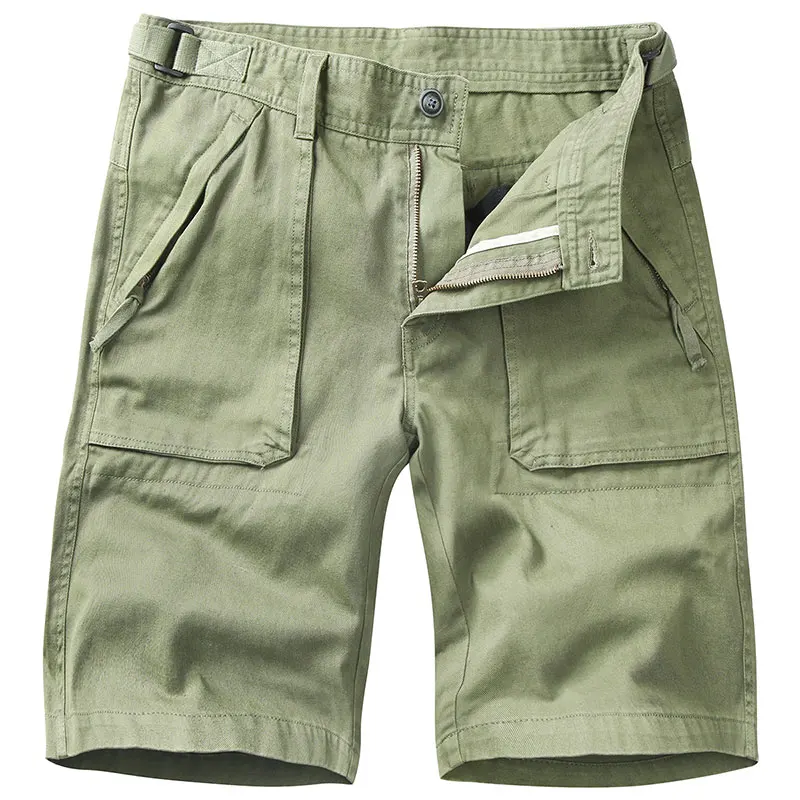 Летние карго M~ 4XL шорты милитари хаки хлопковые Брендовые однотонные прямые мужские шорты пляжные шорты средней талии мужские повседневные шорты