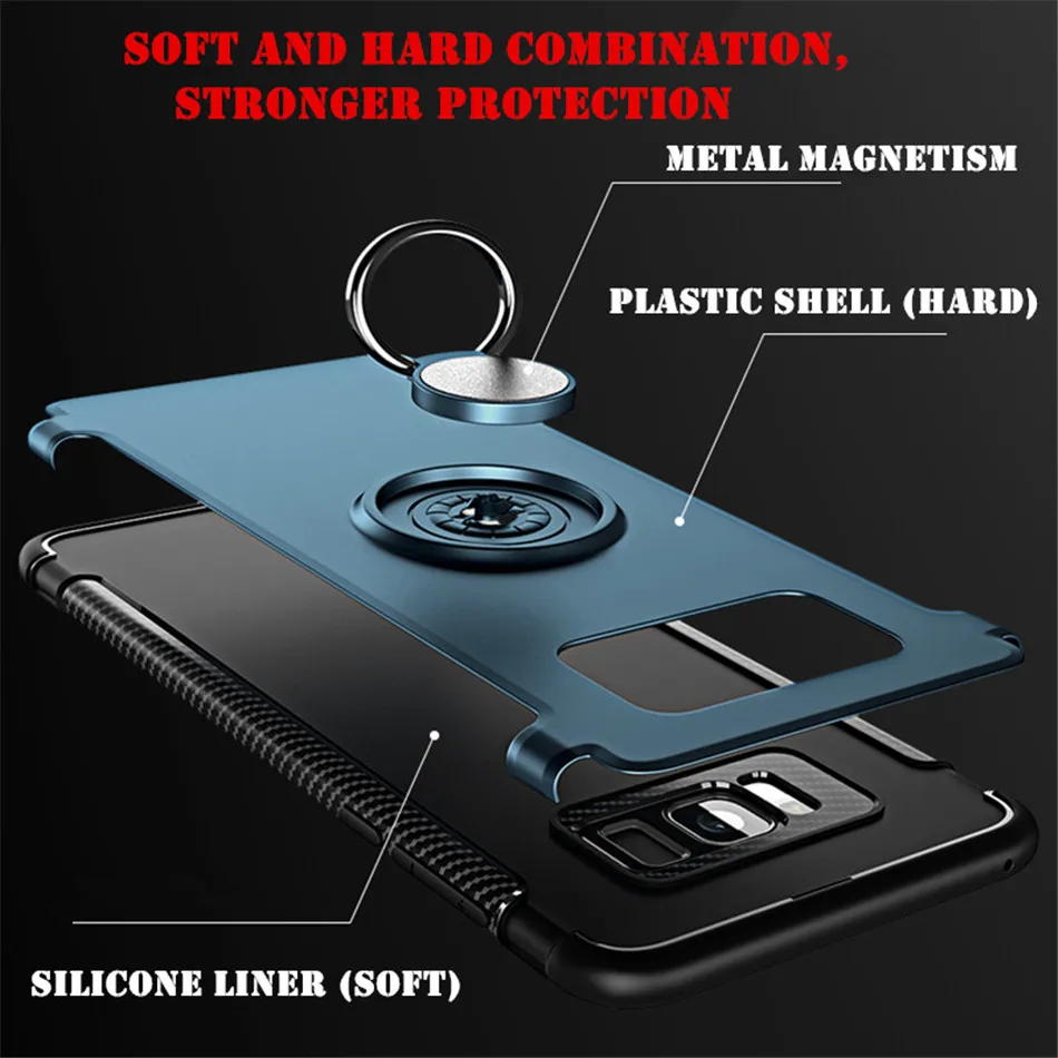 Metal Ring Holder Adsorbent Cases For Samsung Galaxy S8