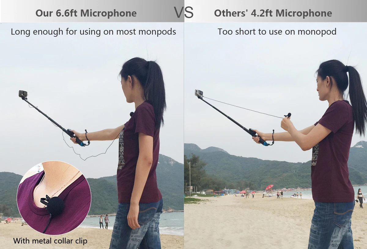 Внешний микрофон QIUNIU с микрофоном + прозрачный чехол каркас для GoPro Hero 4 3 Экшн