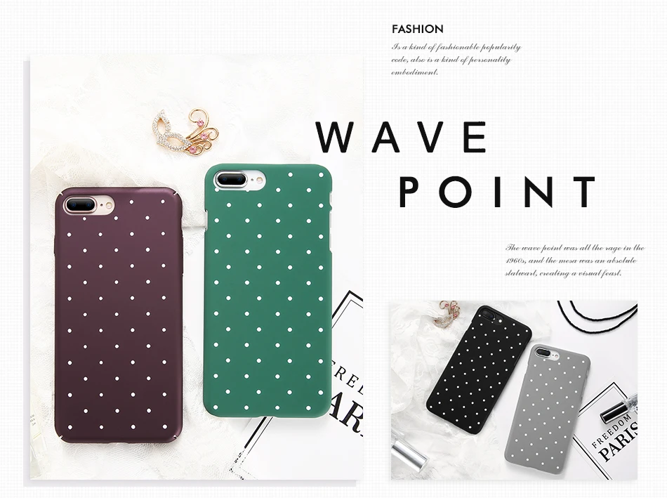 DOEES Spot Pattern Case For iPhone 5 5S SE 6 6S 7 8 Plus X Case Plain Slim Ultra Thin Hard PC Phone Cover For i Phone 6 7 8 10 (2)