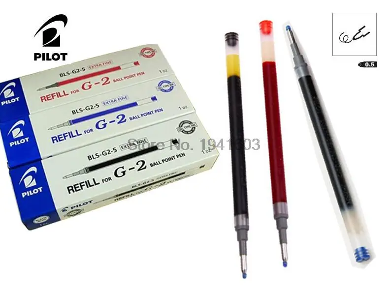 x12 pcs FREE SHIPMENT Refill for Pilot G2 pen 0.5mm in BLACK ink BLS-G2-5