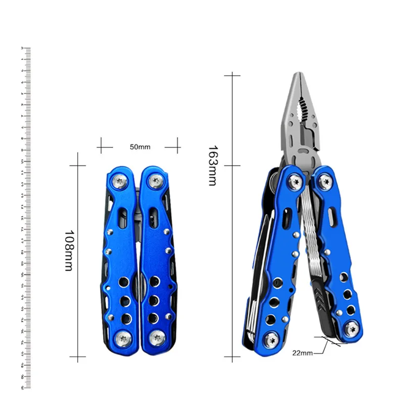 

Multitool Folding Pliers 12 In 1 Multifunctional Combination Pliers Outdoor Fishing Crimping Tools Knife Cable Cutter Alicates