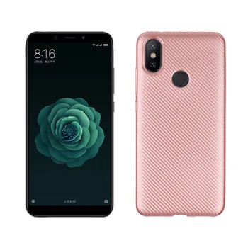 

50pcs/lot Business Case For Xiaomi Redmi S2 / Redmi Y2 Carbon Fiber Grain Anti-skid TPU Phone Back Case Cover