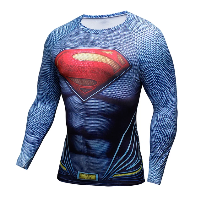 compression shirt batman vs superman 3d printed t shirts men raglan