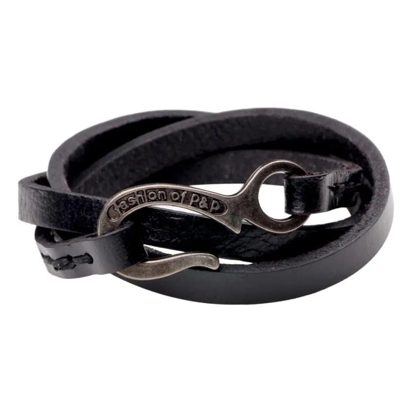 JANEYACY 2017 кожаный мужской Браслет Ювелирный браслет якорь Шарм Braclet для мужских
