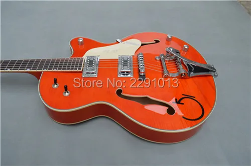 Custom shop Orange Gretsch Falcon 6120 Semi Hollow Body Jazz Electric Guitar Bigsby Tremolo GOld Hardware Free Shipping