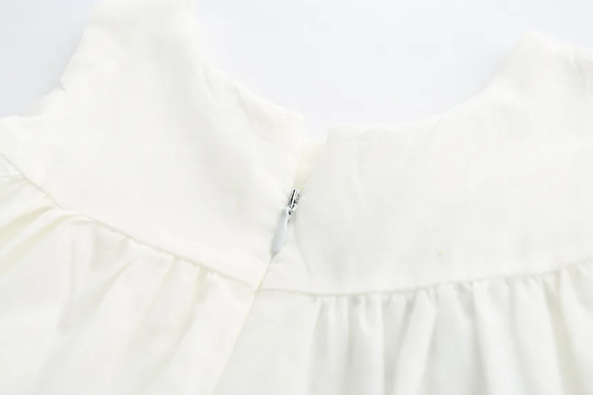 Летнее милое платье без рукавов с вышивкой детское белое платье принцессы