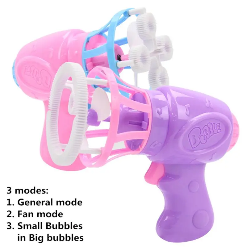 

3IN1 Bubble Blower Fan Machine Toy Kids Soap Water Bubble Gun Summer Outdoor Kids Toy Gift