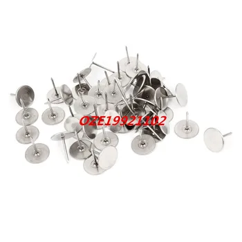 

Silver Tone Round Top Message Board Pushpins Thumb Tacks 15mm Dia