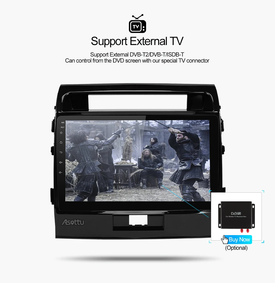 Clearance Asottu MKLZ1081 Android 8.1 Car DVD Player for toyota Land Cruiser Octa Core Car DVD GPS Navigation palyer Car Radio Multimedia 5