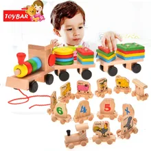Funny Learning Education Toy Stacking Train For Baby Boy Kids Girls Children Wooden Toys Puzzles Wood