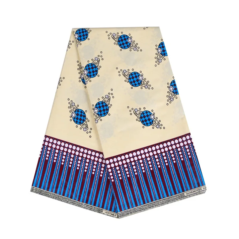 

mylb High Quality 6 Yards 100%Cotton African Guaranteed Dutch Wax Print Bazin Fabric Hollandais Wax Fabrics