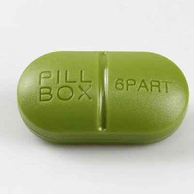 CUSHAWFAMILY портативный складной чехол для таблеток с 6/4 слотами, коробка для хранения конфет, коробка для таблеток с витамином, чехол, контейнер - Цвет: Capsule   green