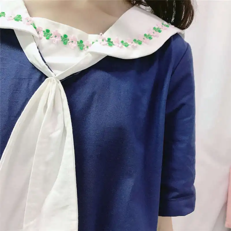 Lolita Kawaii повседневное белое платье для женщин Винтаж Прекрасный Кот Цветочный