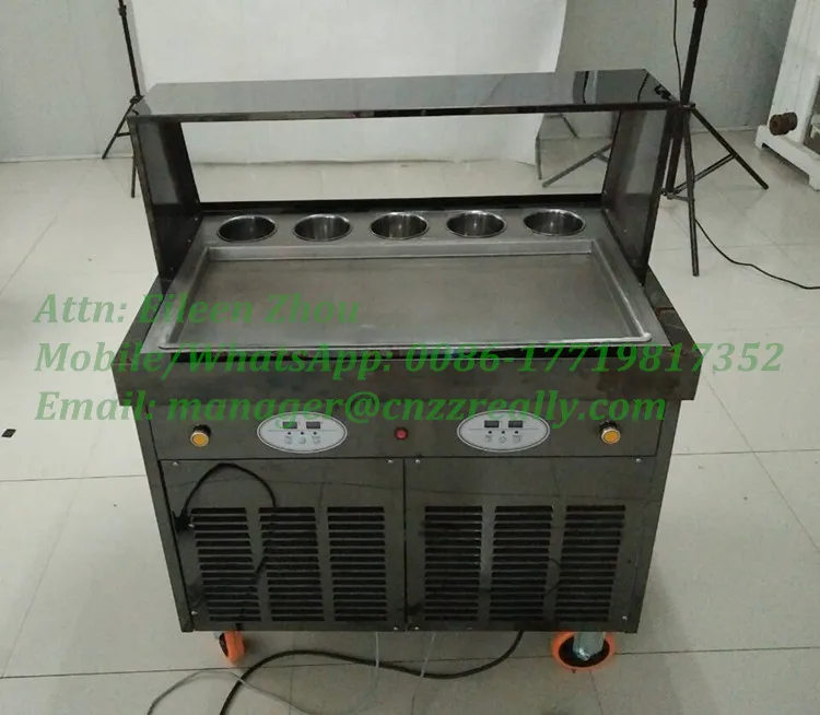 350 755 مللي متر مقلاة مربعة مفرد كبير مع 6 خزانات فواكه ماكينة لف آيس كريم مقلي مع لوح دفقة زجاجي ice cream machine pan ice cream panice pan aliexpress