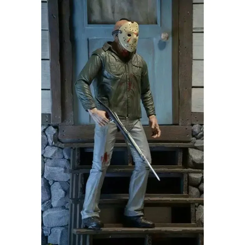 Oirginal NECA Friday The 13TH Part3 3D Фредди против Джейсона ПВХ фигурка Коллекционная для детей игрушки подарки Brinquedos