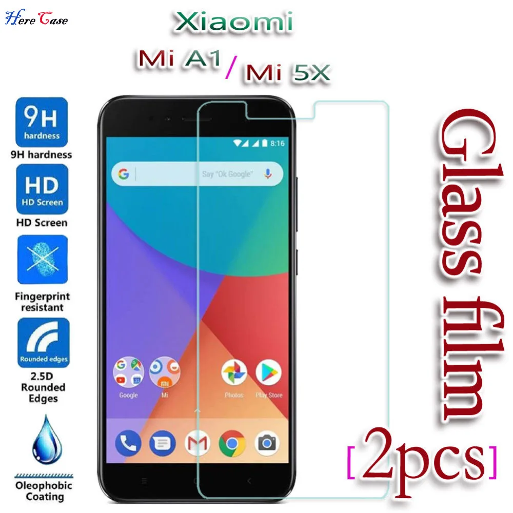 2 шт. 9H 2.5D прозрачная пленка для Xiaomi Mi A1 / 5X закаленное стекло пластиковая защитная