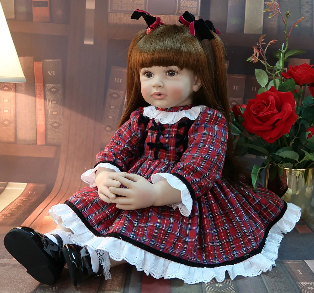 60 см эксклюзивный стиль силикона Reborn Baby Doll игрушка виниловая принцесса малышей, как живой Bebe девочка Boneca ребенок подарок на день рождения