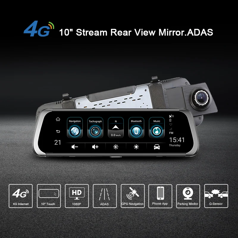 LDZDSEE Q9 4G LTE ADAS 10 &quotпоток зеркало заднего вида gps BT Full HD 1080P Автомобильный
