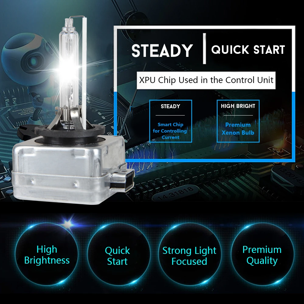 2 шт. D1S Сменные ксеноновые лампы HID d1s 12 в 35 Вт hid 4300K 5000K 6000K 8000K 10000K фары|Лампы для