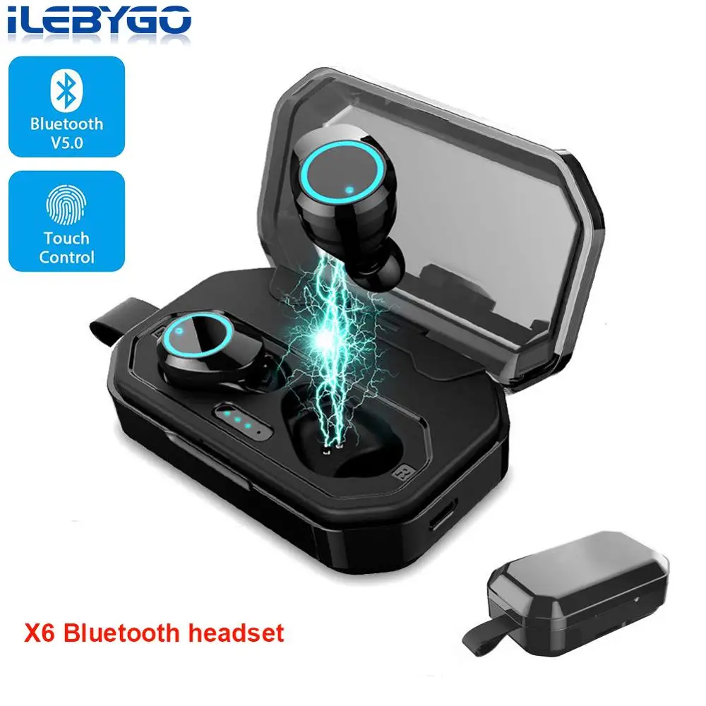 

New X6 TWS Bluetooth Earphone with microphone Wireless Sport Earphone Bass Running Earbuds for Iphone Xiaomi Huawei Samsung