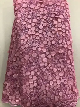 

High Quality African Lace Fabric French Net Embroidery Tulle Lace Fabric For Nigerian Wedding Party Dress XSAP071