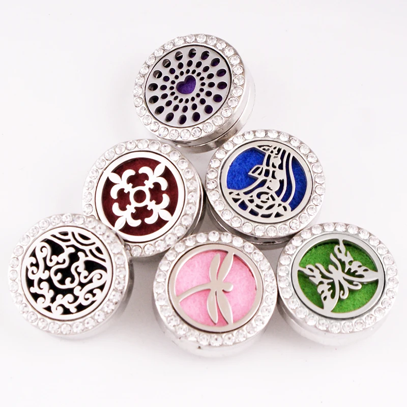 

XH7236 Music Vintage butterfly dragonfly Perfume Locket 20mm Magnetic Aromatherapy Locket Essential Oil Diffuser Snap button