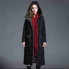 2016 New Spring Jacket Women Winter Coat Women’s clothing Warm Outwear Cotton-Padded Long Jacket Coat Hooded Trench Coat G2770
