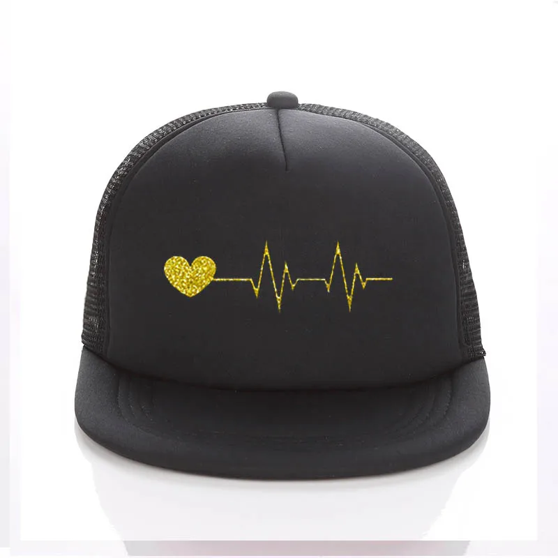 

Kids Summer Sun hats Custom printing Your logo Vinyl Heart Adult baseball Net Caps Child Sun Cap Women Truckers Printing Name