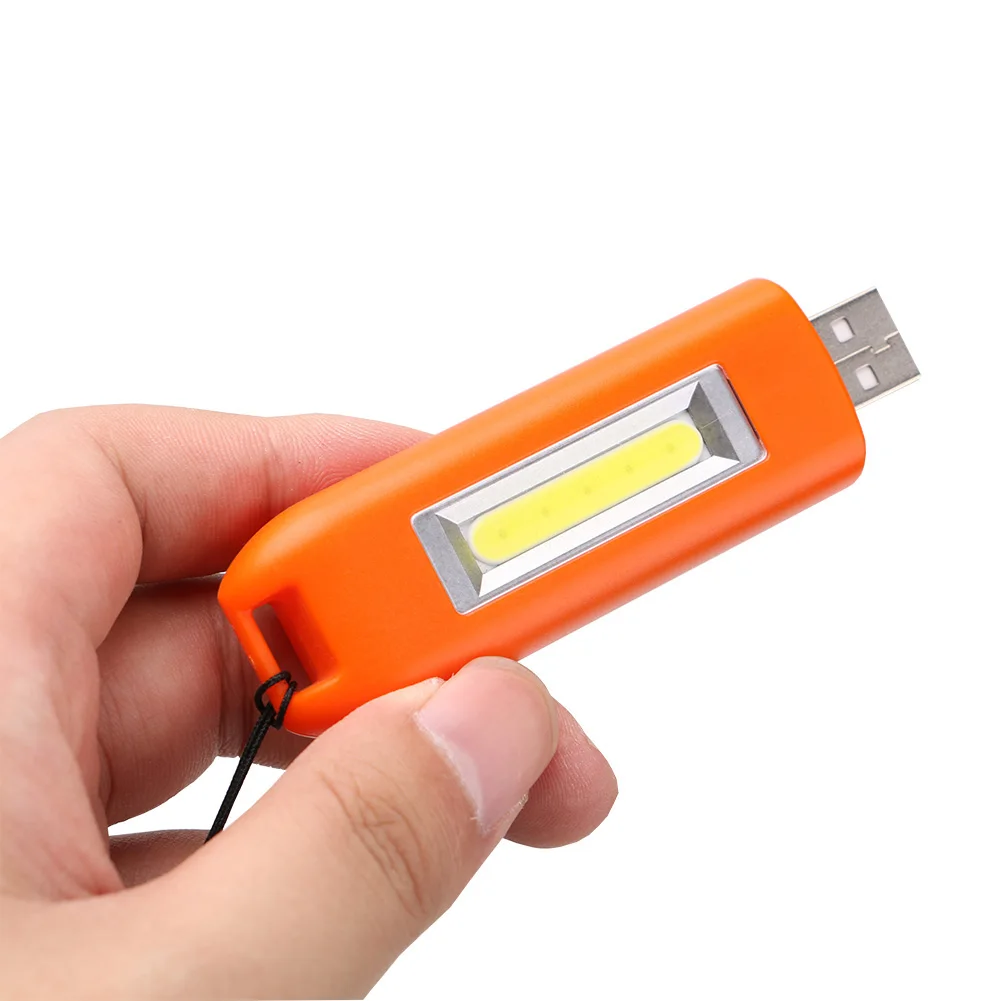 Pretty 3 Mode USB Rechargeable Mini Light COB LED Lamp Keychain Light
