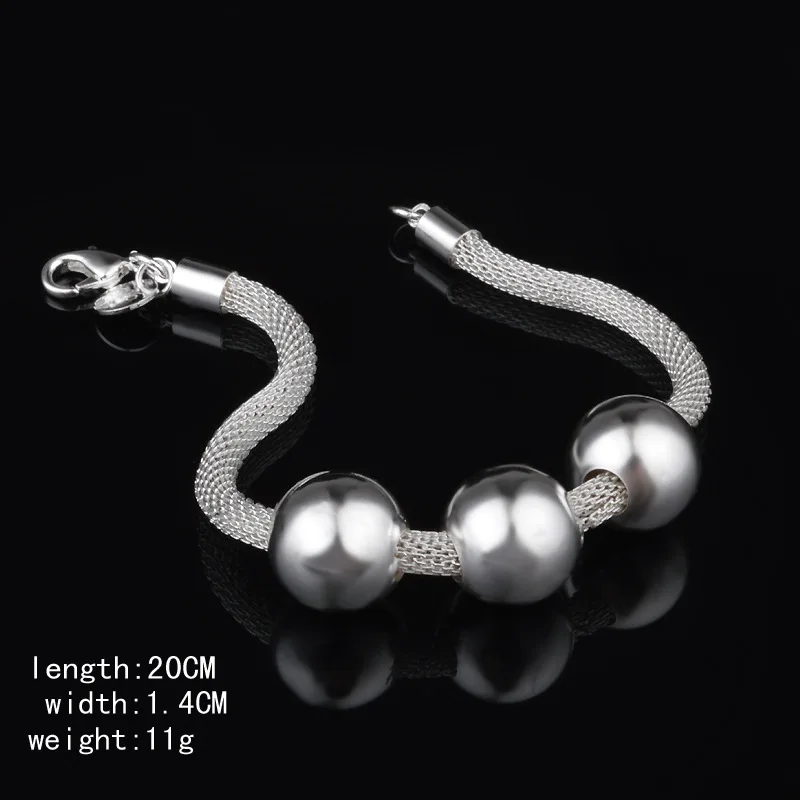 Горячая мода простой дизайн 925 пробы браслеты серебряные и браслеты для женщин цепь застежка Омар классические свадебные ювелирные изделия Леди подарок