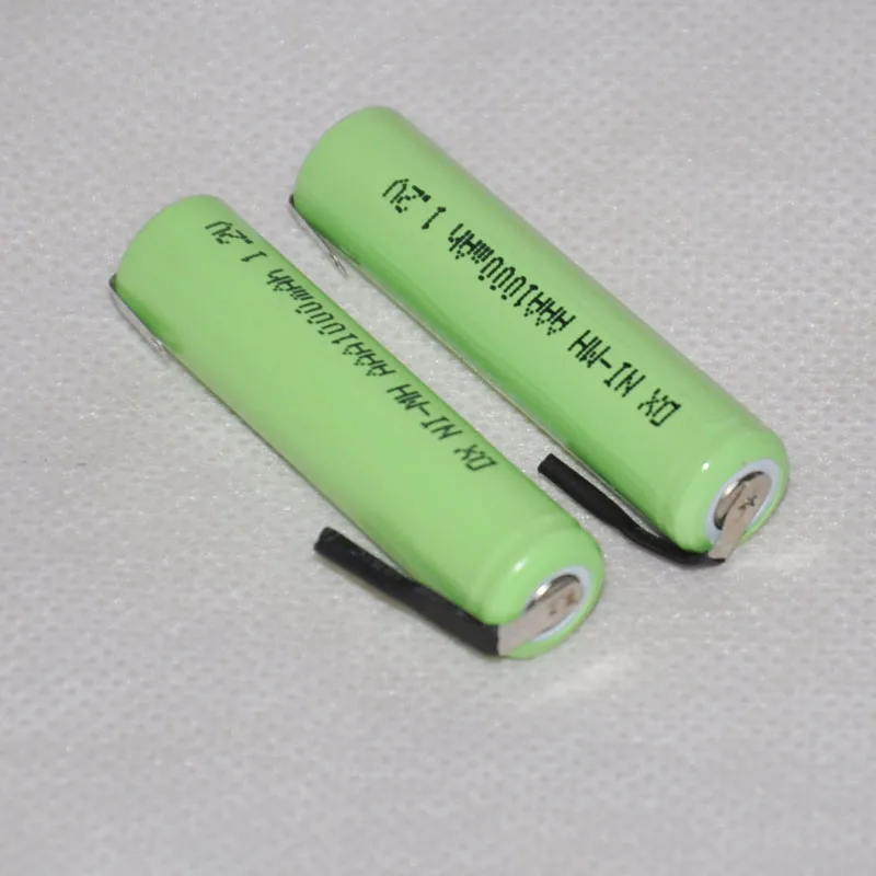 

2PCS 1.2V AAA rechargeable battery 1000mah 3A 10440 ni-mh nimh cell with pins for Philips Braun electric shaver razor toothbrush