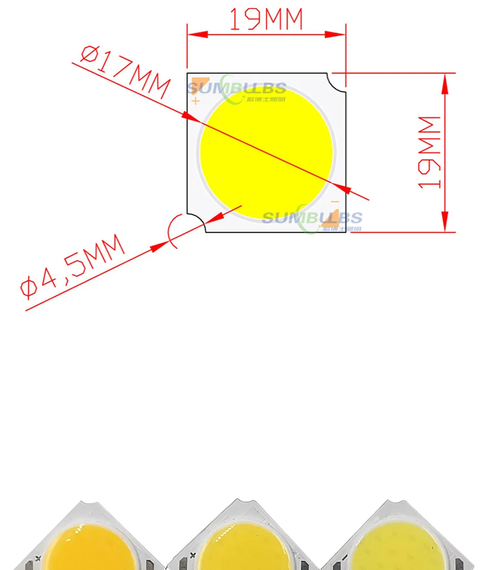 cob led light bulb lamp lighting 19mm circular round cob chip  (1)