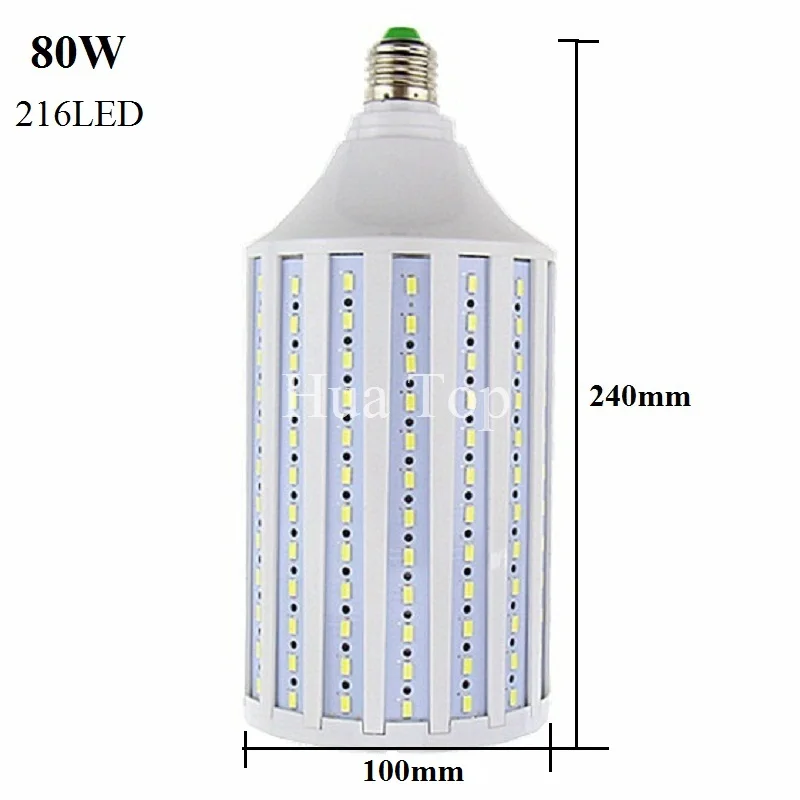 Лампада 40 Вт 50 60 80 100 Светодиодная лампа 5730 5630SMD E27 E40 E26 B22 110 В 220 кукурузная