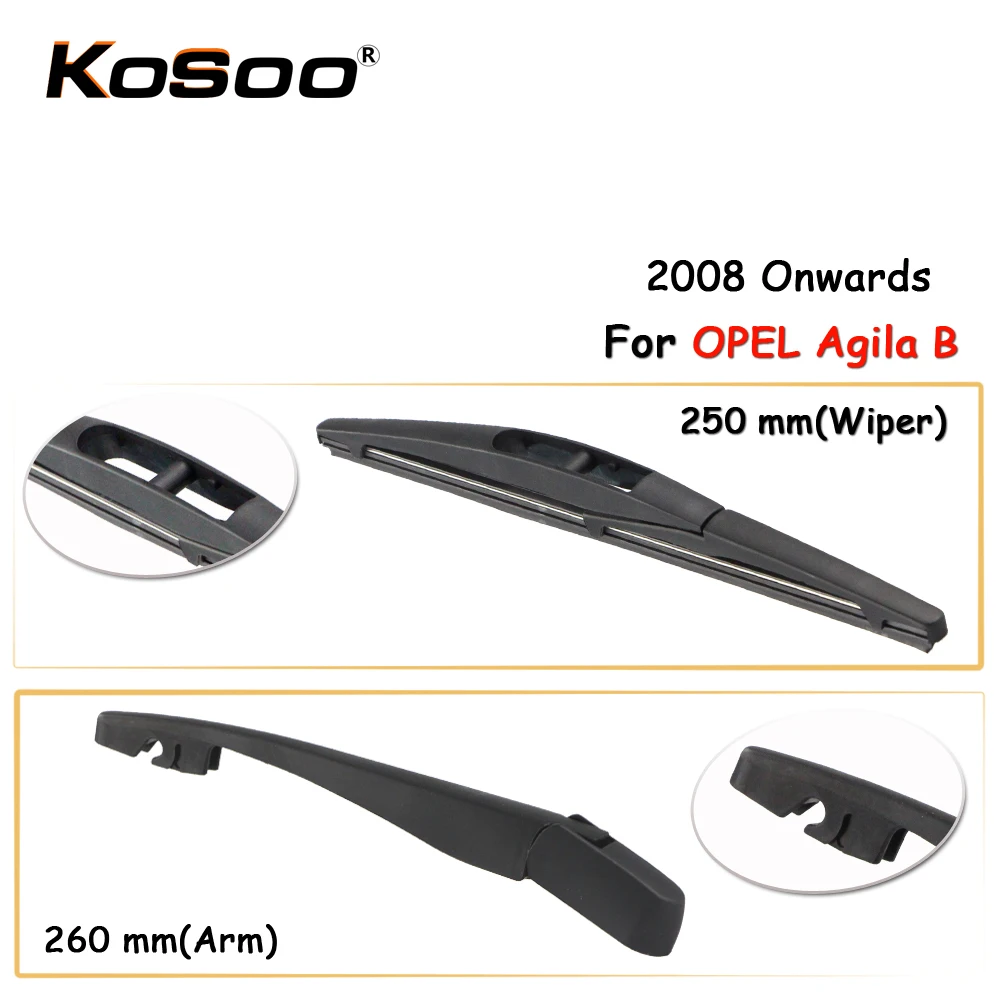 Buy KOSOO Auto Rear Car Wiper Blade For OPEL Agila B ,250mm 2008 Onwards Rear