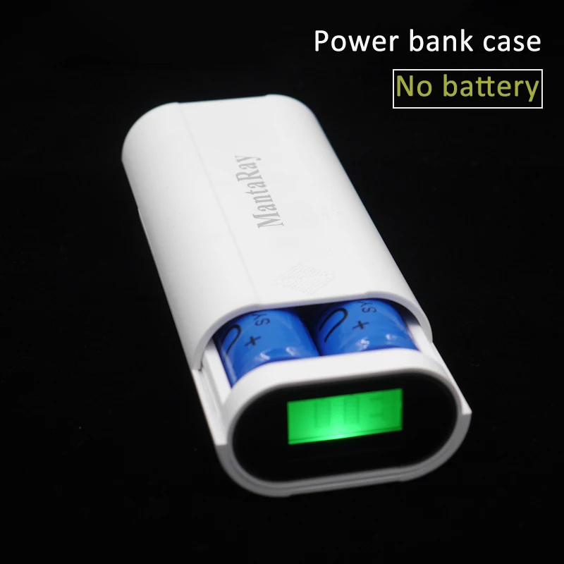 Пластиковый портативный внешний аккумулятор с двумя USB портами 2x18650|box for|box boxboxes for
