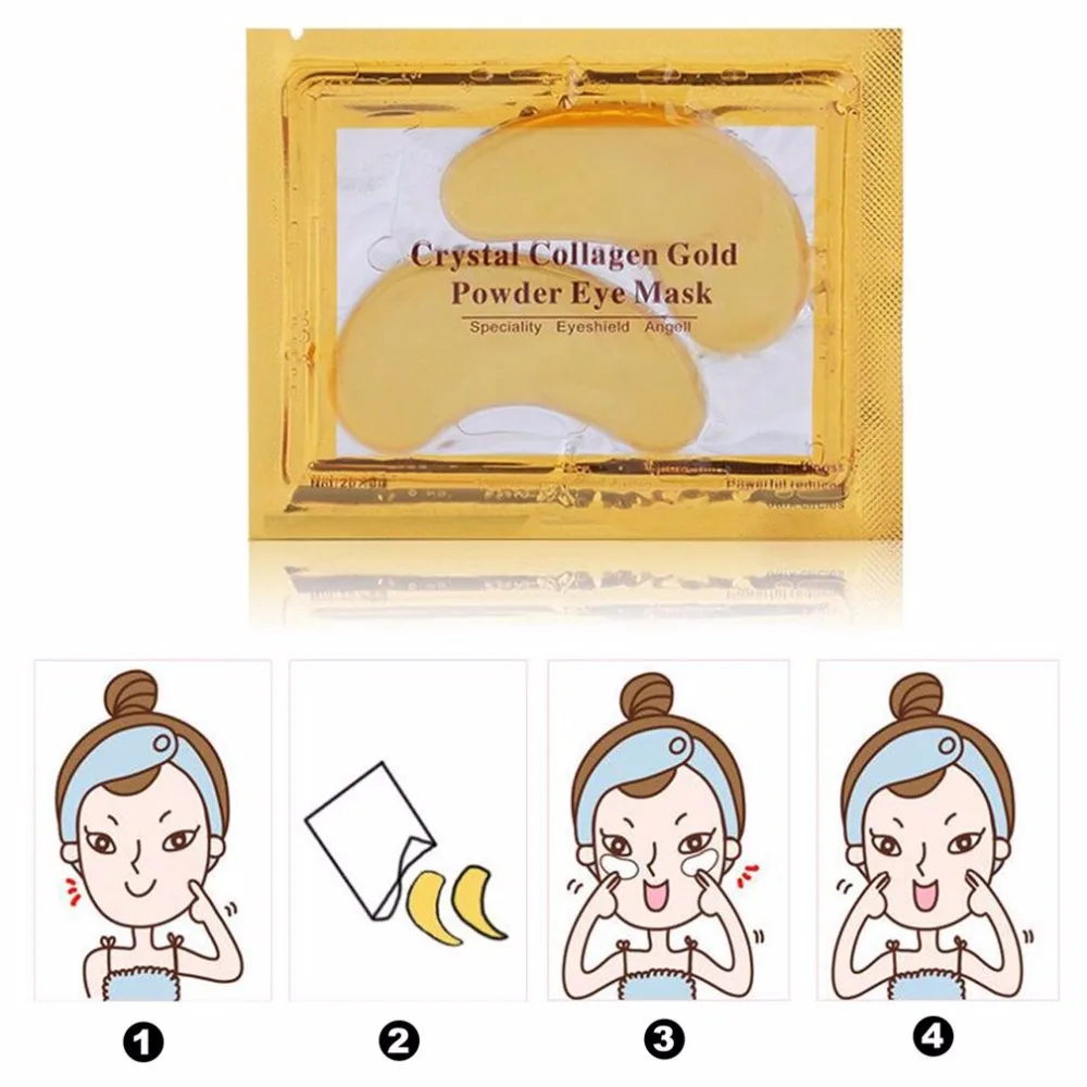 

Natural Gold Crystal Collagen Eye Mask Eye Care Masks Natural organic Remove Dark Circles Anti-Wrinkle Remove Black Eye Patches