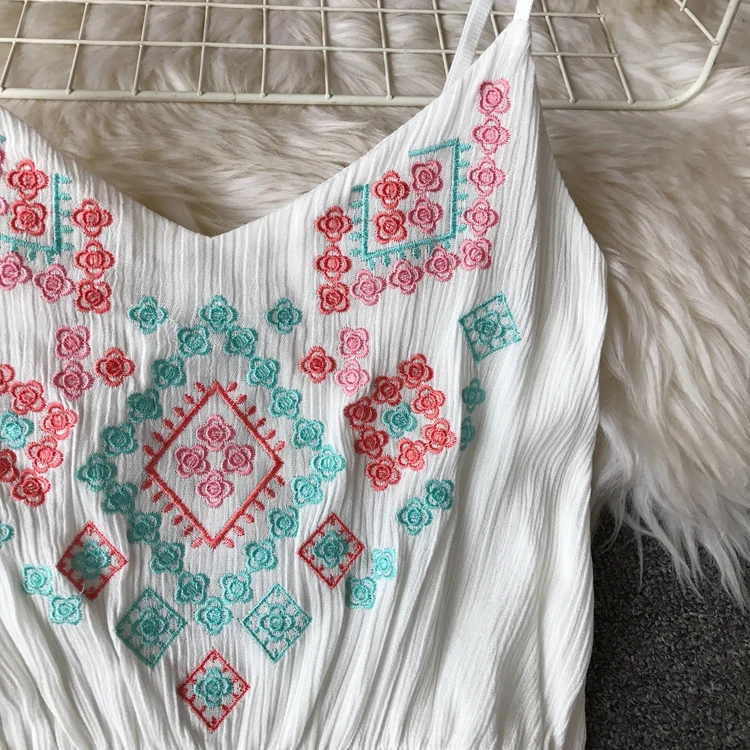 Nepole женский комбинезон Корея Вышивка Национальный Стиль подтяжки Rompsuit шорты боди Весна и лето 42897
